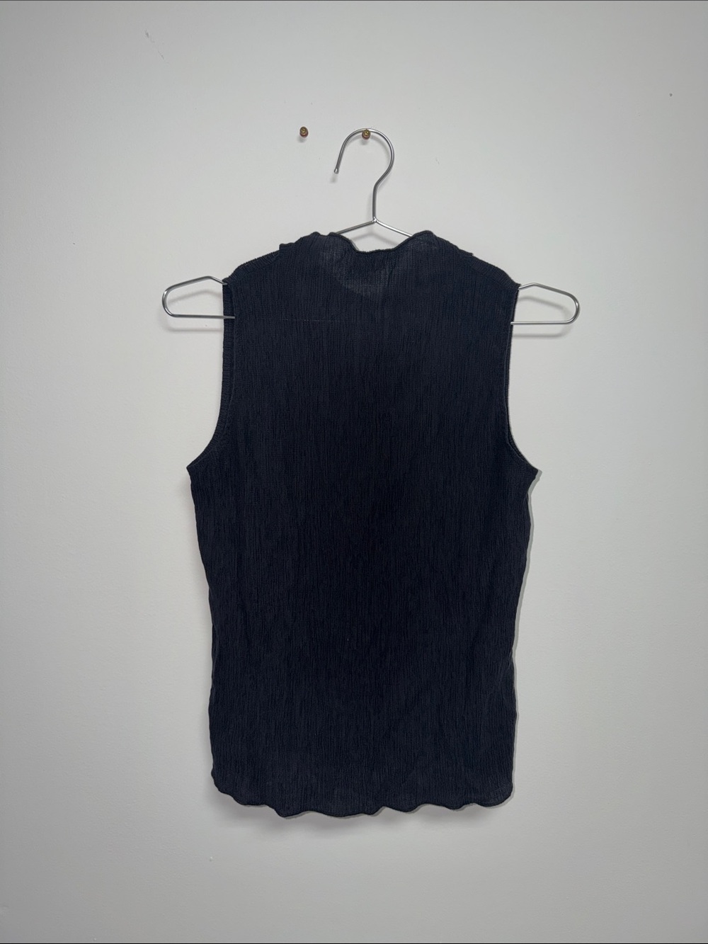 Everlane Black Ribbed Sleeveless Mock-Neck Tank